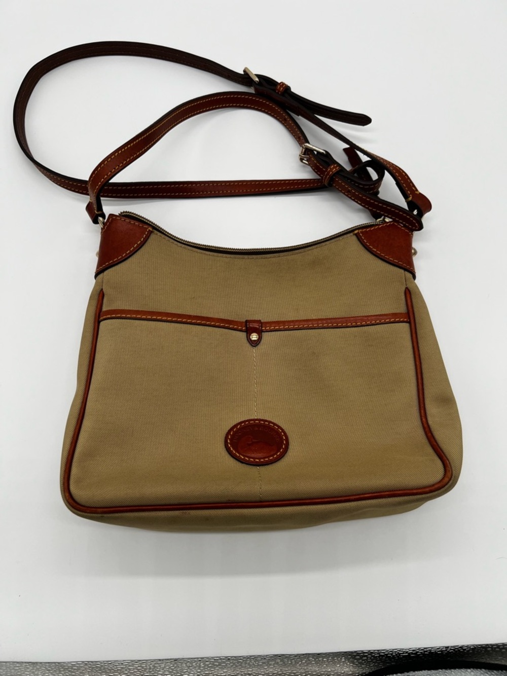 Dooney & Bourke Nylon Small Kimberly Crossbody with Brown Leather Trim